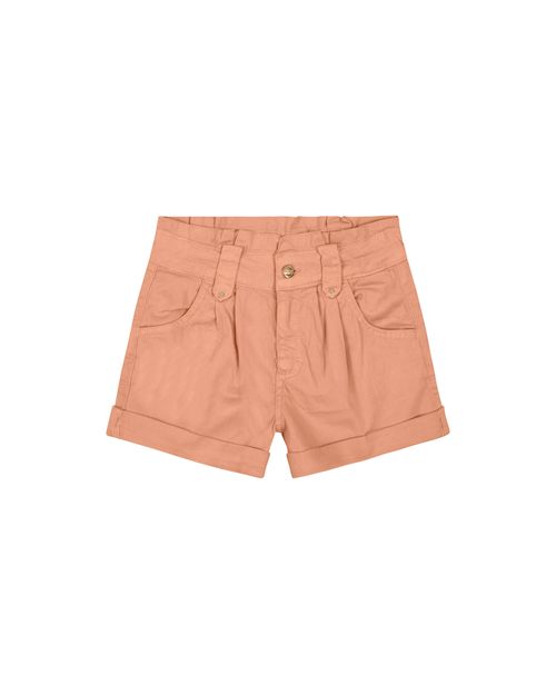Shorts Clochard Menina Pregas Frontais Em Sarja Com Elastano Carinhoso