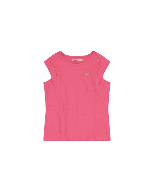Blusa Menina Recorte Lateral Em Malha Texturizada Carinhoso