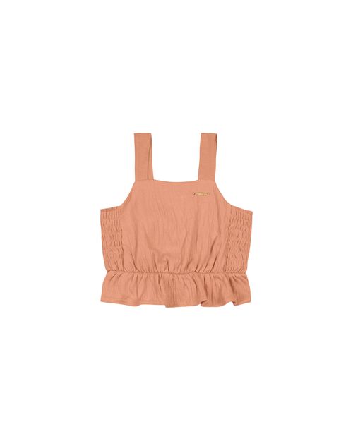 Blusa Menina Babado Na Barra Em Malha Texturizada Carinhoso