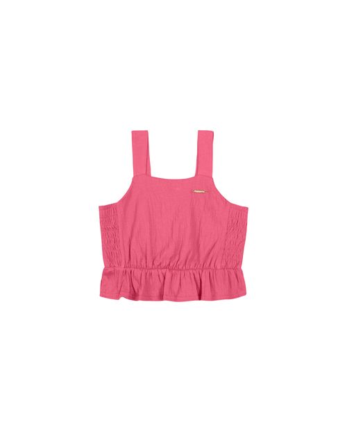 Blusa Menina Babado Na Barra Em Malha Texturizada Carinhoso