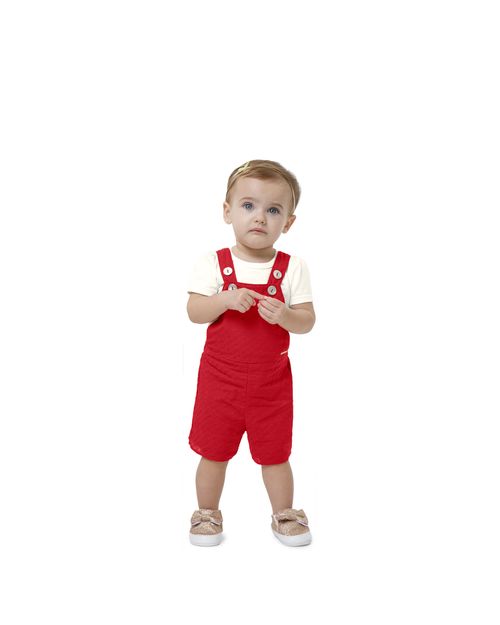 Conjunto Menina Macacão Curto Em Laise Carinhoso