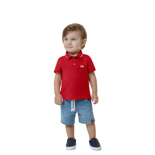 Conjunto Menino Camisa Polo Em Meia Malha Carinhoso