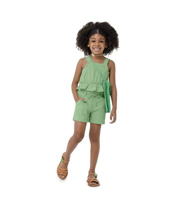 Shorts Menina Cintura Com Elástico Em Malha Texturizada Carinhoso