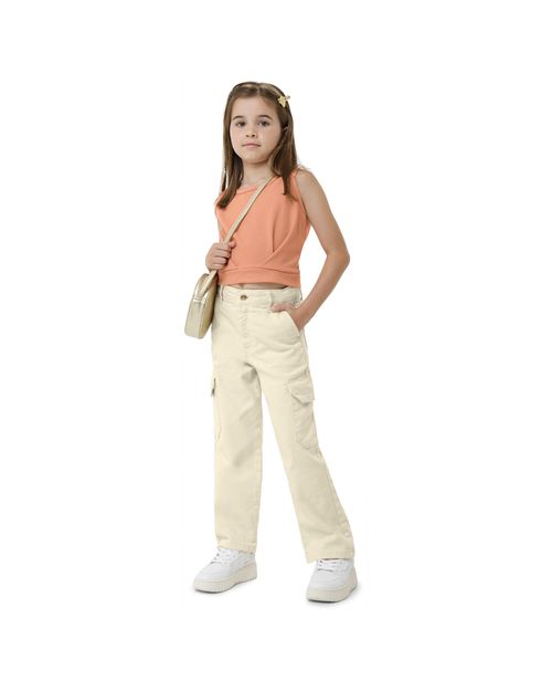 Blusa Menina Cropped Em Malha Texturizada - Carinhoso
