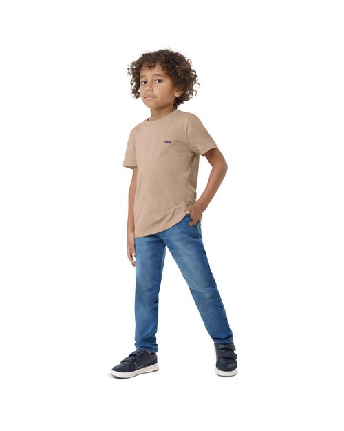 Camiseta Menino Manga Curta Em Algodão - Carinhoso