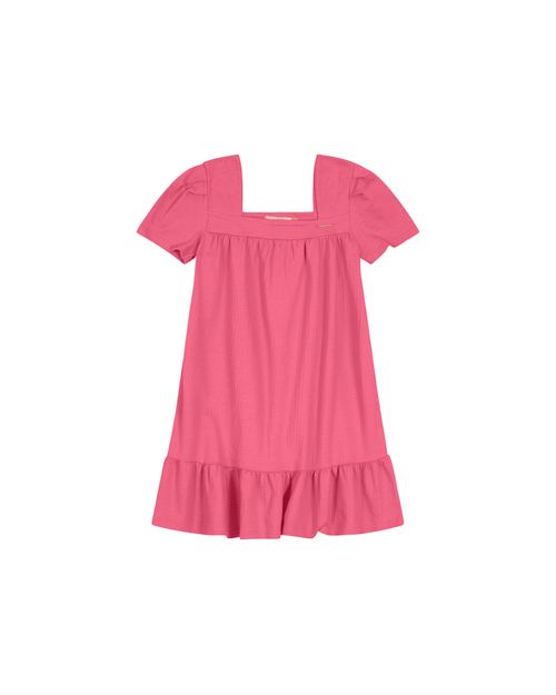Vestido Menina Decote Quadrado Em Malha Texturizada Carinhoso