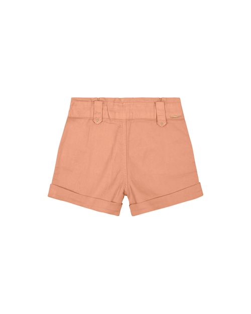 Shorts Clochard Menina Pregas Frontais Em Sarja Com Elastano Carinhoso