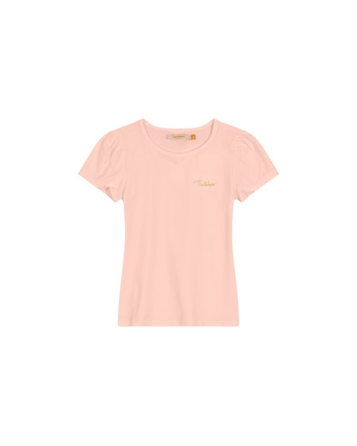 Blusa Menina Bordado No Peitoral Em Malha De Algodão Carinhoso