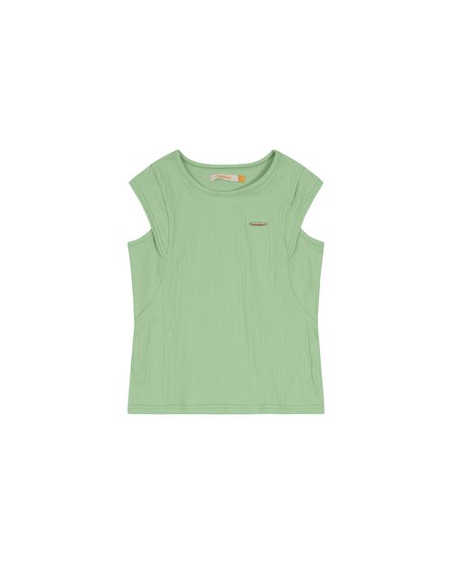 Blusa Menina Recorte Lateral Em Malha Texturizada Carinhoso