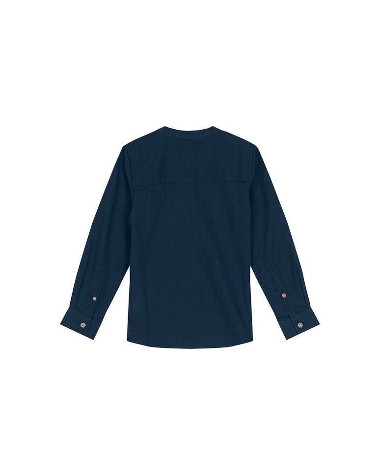 Camisa Menino Manga Longa Em Linho Leve Carinhoso