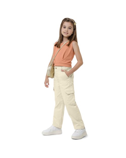 Blusa Menina Cropped Em Malha Texturizada - Carinhoso