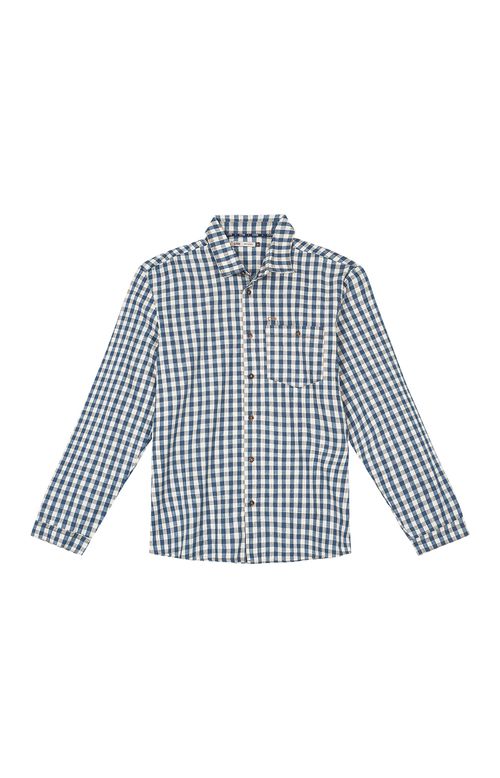 Camisa Masculina Adulto Xadrez Em Jeans Leve Carinhoso