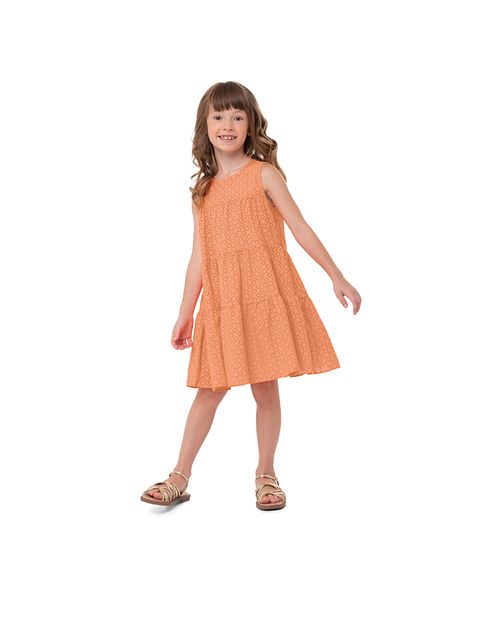 Vestido Menina Abertura Costas Em Laise Carinhoso