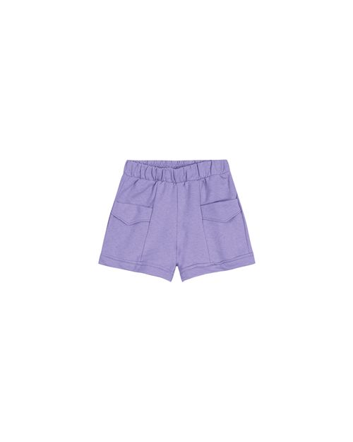 Shorts Menina Bolso Com Lapela Em Moletom Carinhoso