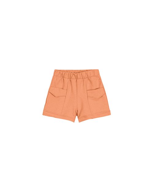 Shorts Menina Bolso Com Lapela Em Moletom Carinhoso