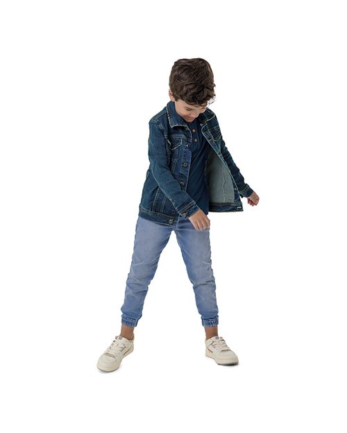Jaqueta Unissex Tradicional Em Jeans Stretch Carinhoso