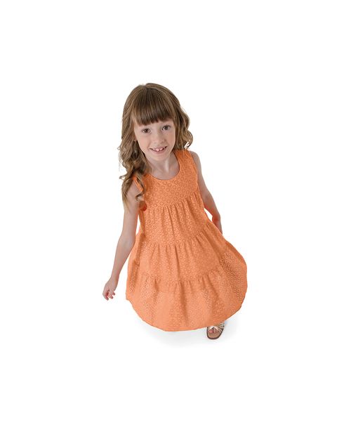 Vestido Menina Abertura Costas Em Laise Carinhoso