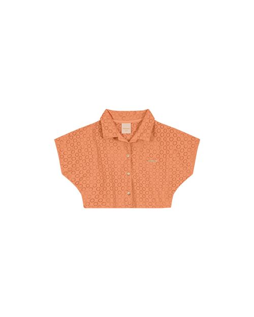Camisa Cropped Menina Em Laise De Algodão Carinhoso