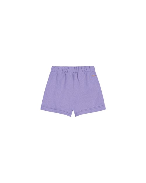 Shorts Menina Bolso Com Lapela Em Moletom Carinhoso
