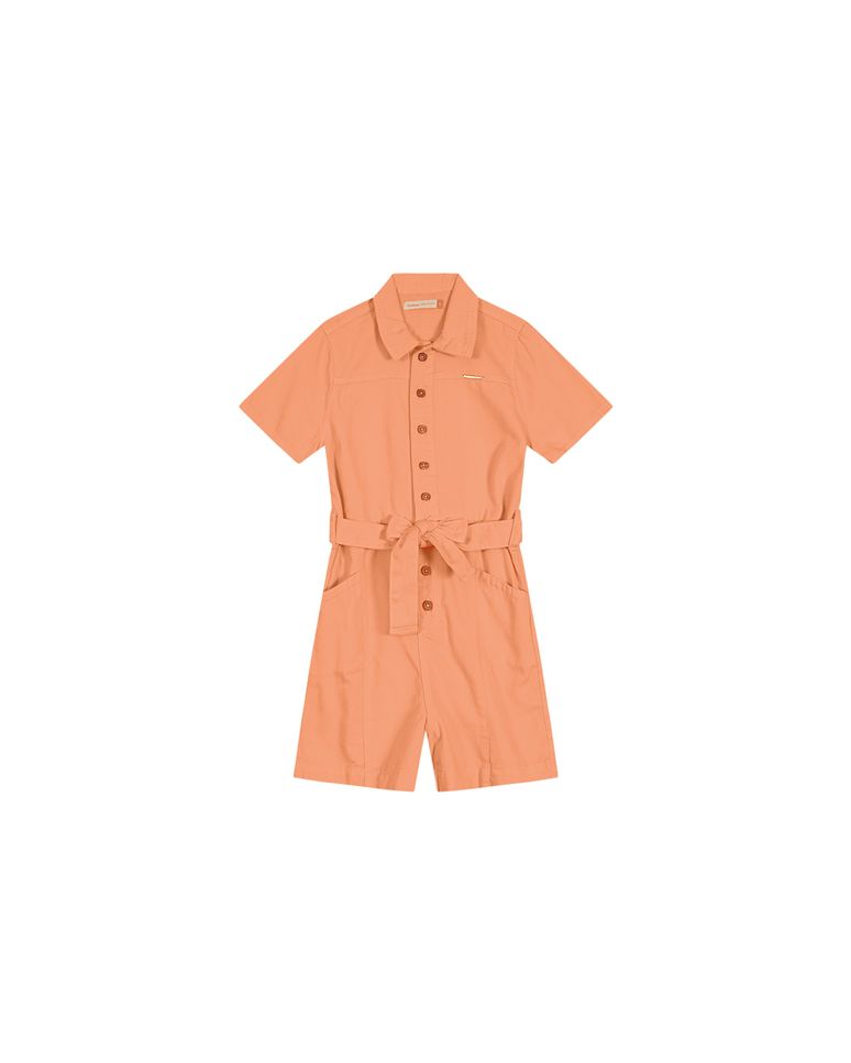 Macaquinho Menina Com Faixa Em Sarja Carinhoso