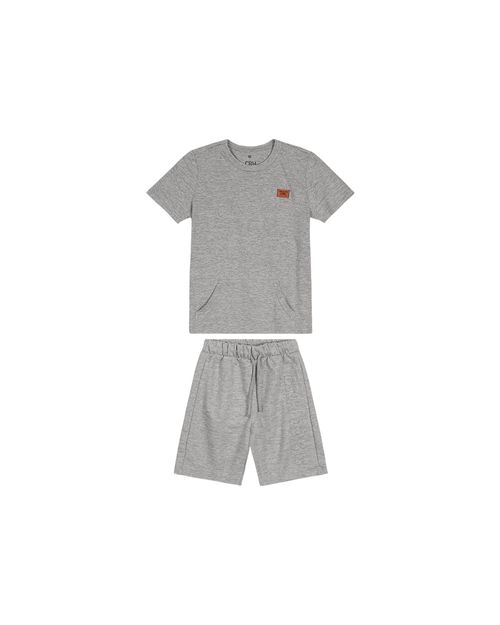 Conjunto Menino Camiseta Com Bolso Canguru Em Algodão Carinhoso