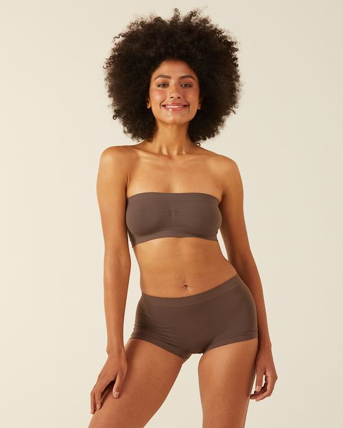 Calcinha Feminina Boxer Sem Costura Em Poliamida E Elastano
