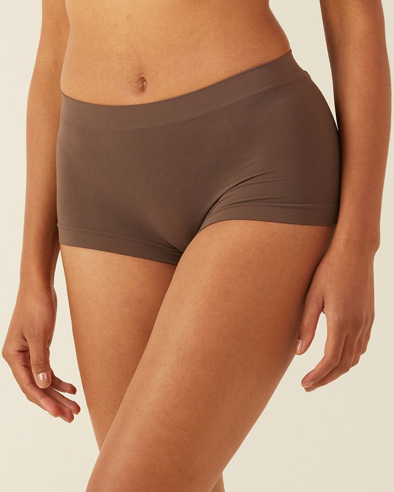 Calcinha Feminina Boxer Sem Costura Em Poliamida E Elastano