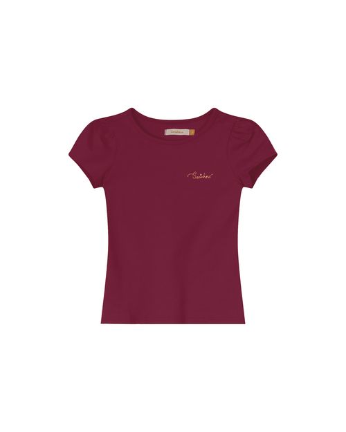 Blusa Menina Bordado Lurex Em Algodão Carinhoso