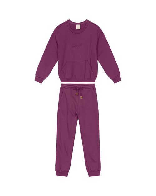 Conjunto Unissex Blusão Com Bolso Canguru Em Moletom Carinhoso