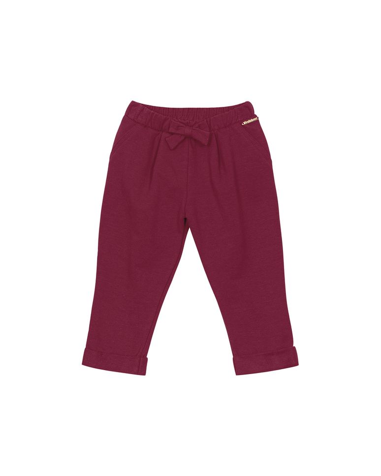 Calça Menina Com Laço Em Moletom Flanelado Carinhoso