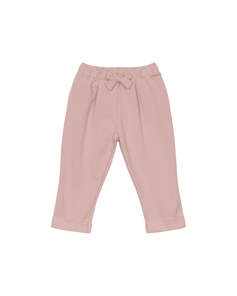Calça Menina Com Laço Em Moletom Flanelado Carinhoso