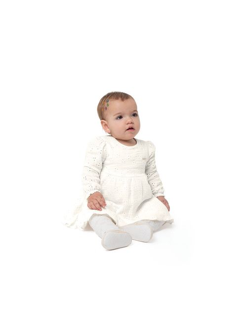 Vestido Menina Manga Longa Em Laise Carinhoso