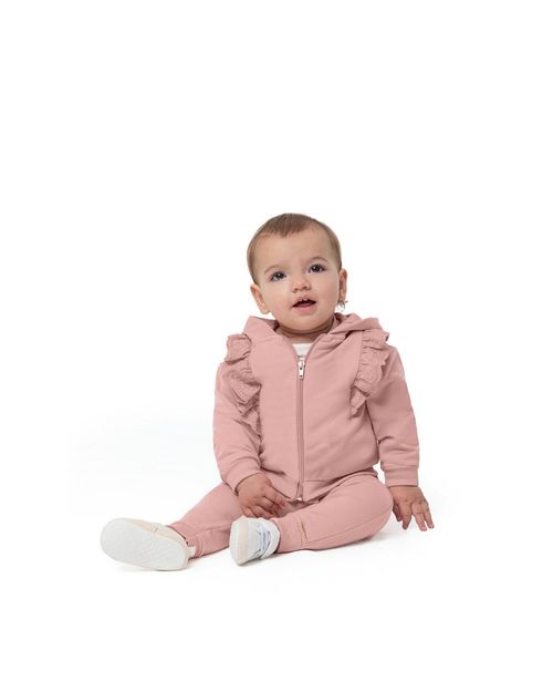 Conjunto Menina Recorte Renda Em Moletom Stretch Flanelado Carinhoso
