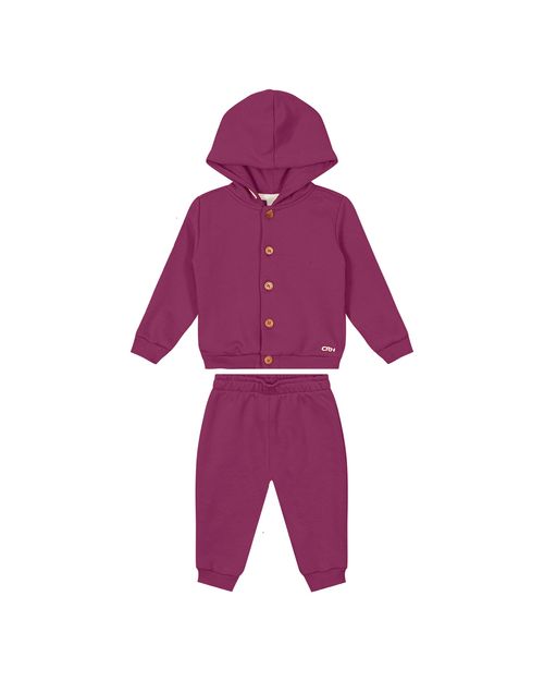 Conjunto Unissex Com Capuz Em Moletom Flanelado Carinhoso