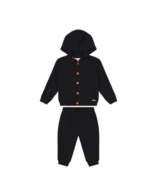 Conjunto Unissex Com Capuz Em Moletom Flanelado Carinhoso