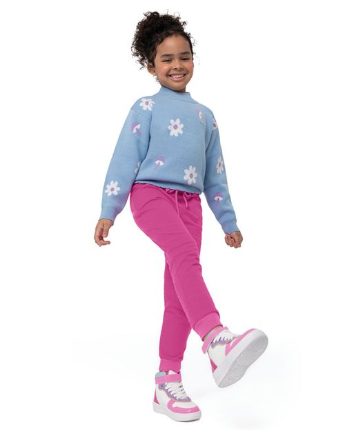 Calça Menina Cadarço Funcional Em Moletom Flanelado Carinhoso