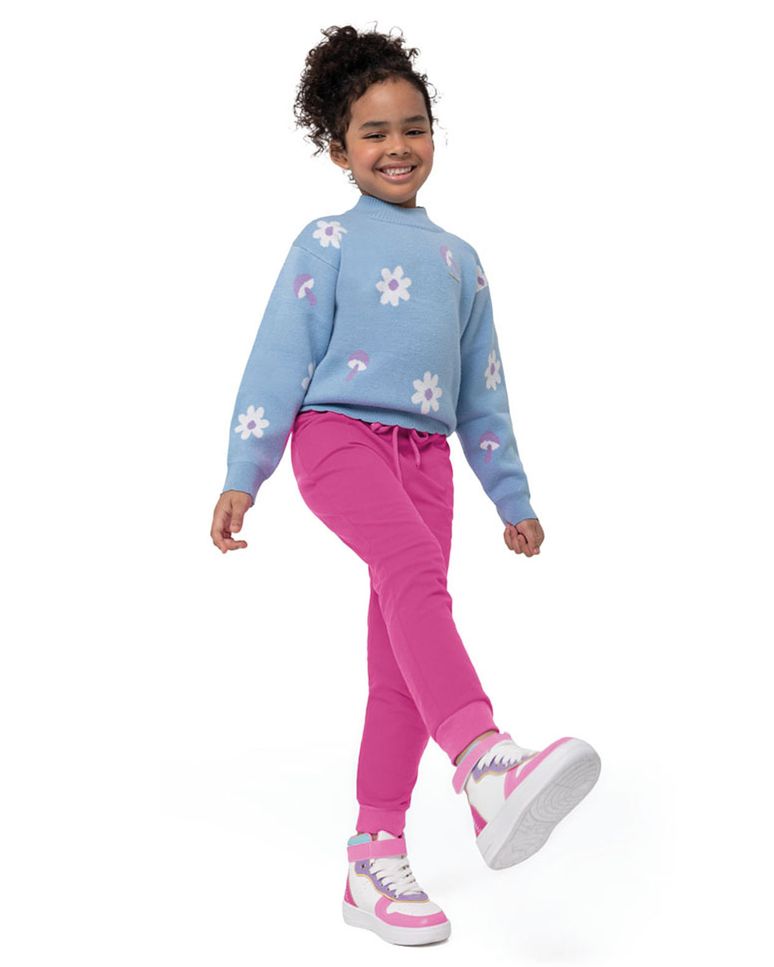 Calça Menina Cadarço Funcional Em Moletom Flanelado Carinhoso