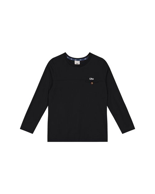 Camiseta Menino Manga Longa E Bolso Embutido Em Algodão Carinhoso