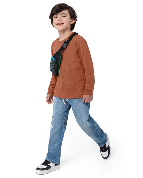 Calça Menino Loose Fit Em Jeans Com Elastano Carinhoso