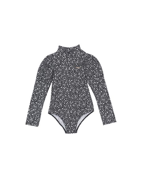 Body Menina Gola Alta Floral Em Algodão Carinhoso