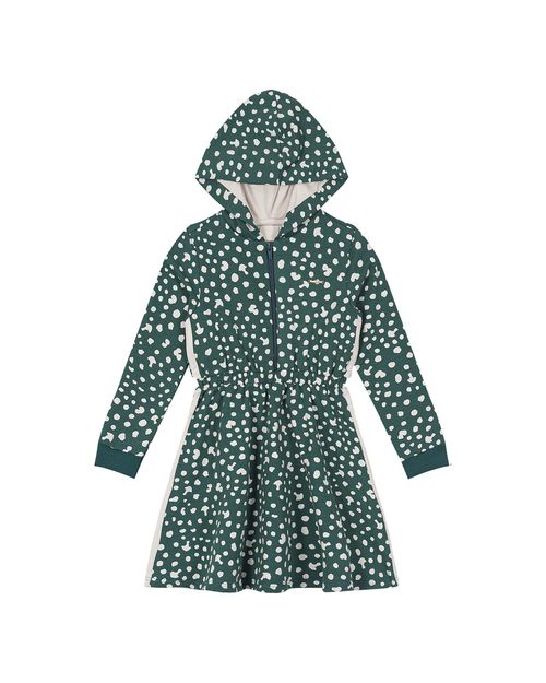 Vestido Menina Com Capuz Em Moletom Stretch Flanelado Carinhoso
