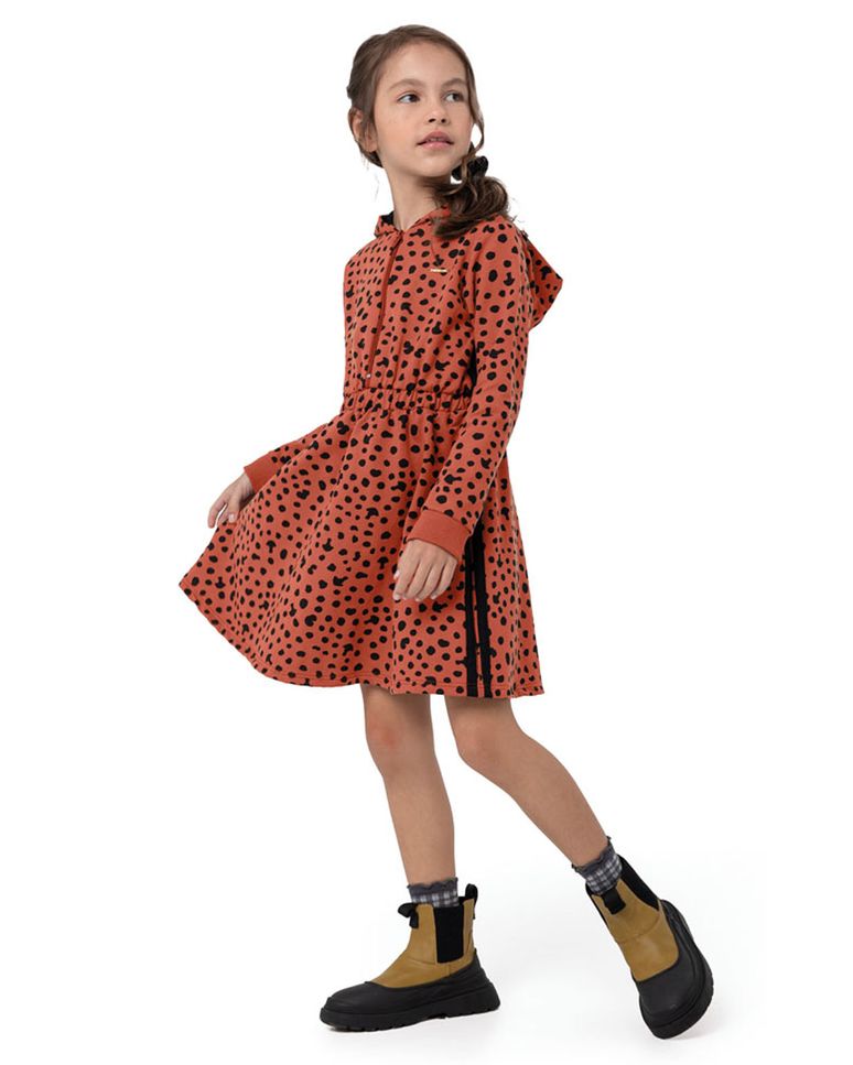Vestido Menina Com Capuz Em Moletom Stretch Flanelado Carinhoso