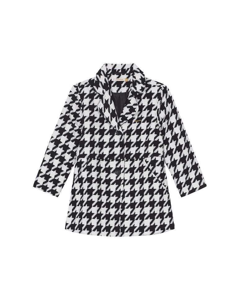 Trench Coat Menina Pied De Poule Em Lã Carinhoso