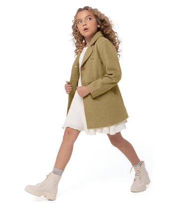 Trench Coat Menina Em Lã Carinhoso
