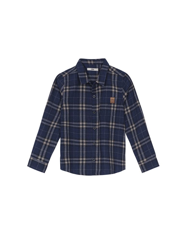 Camisa Menino Manga Longa Em Xadrez Flanelado Carinhoso