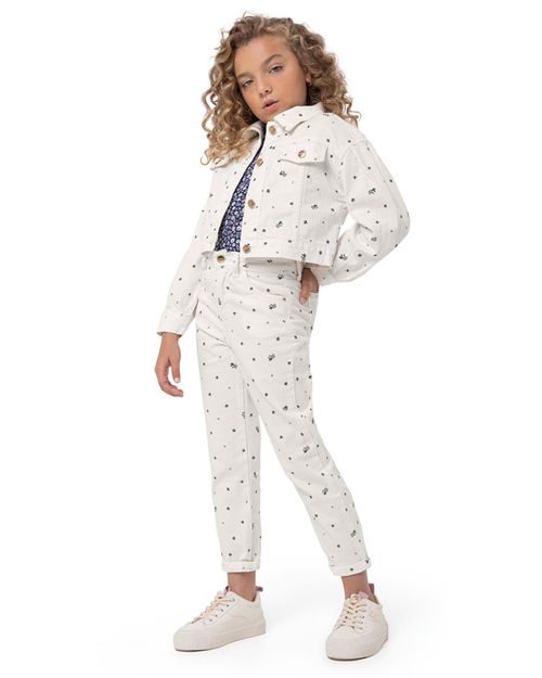 Jaqueta Cropped Menina Cava Deslocada Em Sarja Com Elastano Carinhoso