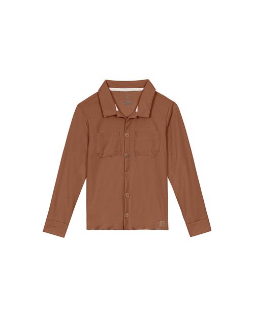 Camisa Menino Bolso Peitoral Em Malha Texturizada Carinhoso
