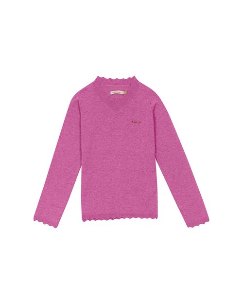 Blusa Menina Gola Ondulada Em Tricô Carinhoso