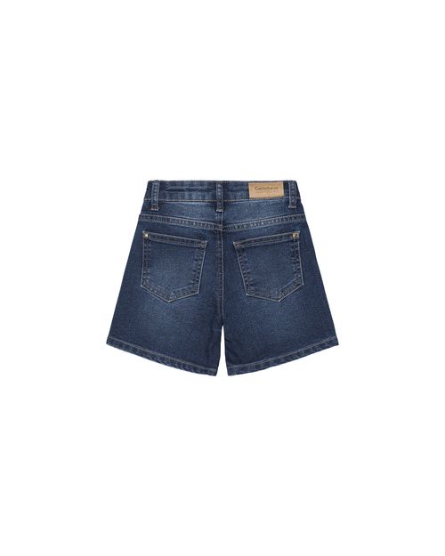 Shorts Menina Cintura Alta Em Jeans Com Elastano Carinhoso