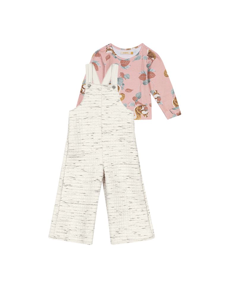 Conjunto Menina Jardineira Matelassê Carinhoso